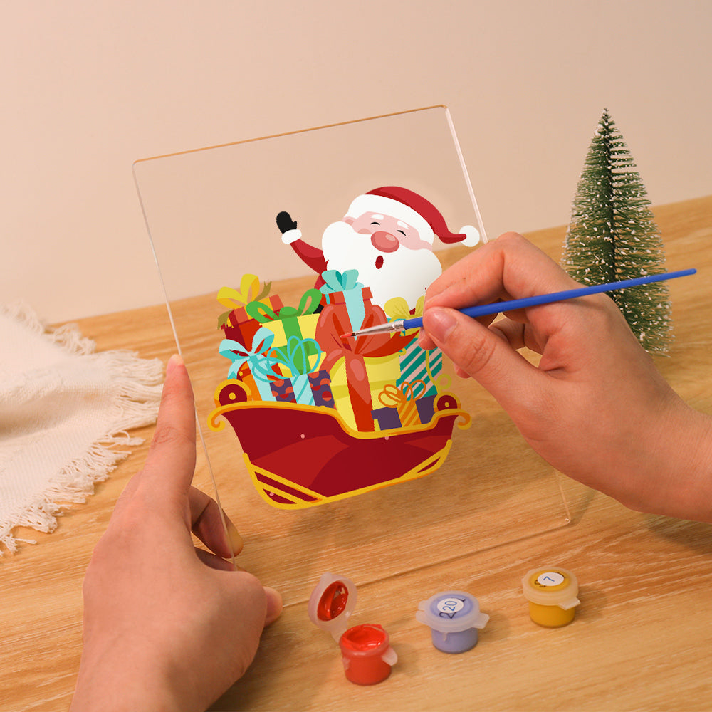 Santa's Sleigh Piled with Presents paint by numbers light-up sign – image 14