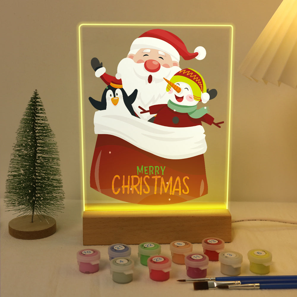 Santa's Sack of Snowy Friends paint by numbers light-up sign – image 6