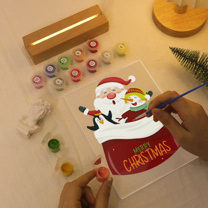 Santa's Sack of Snowy Friends paint by numbers light-up sign – image 7