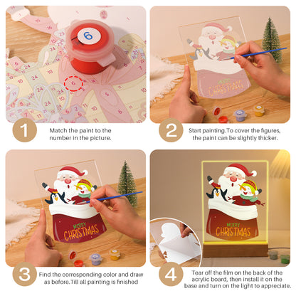 Santa's Sack of Snowy Friends paint by numbers light-up sign – image 14