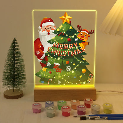 Peekaboo Santa Behind the Tree paint by numbers light-up sign – image 7