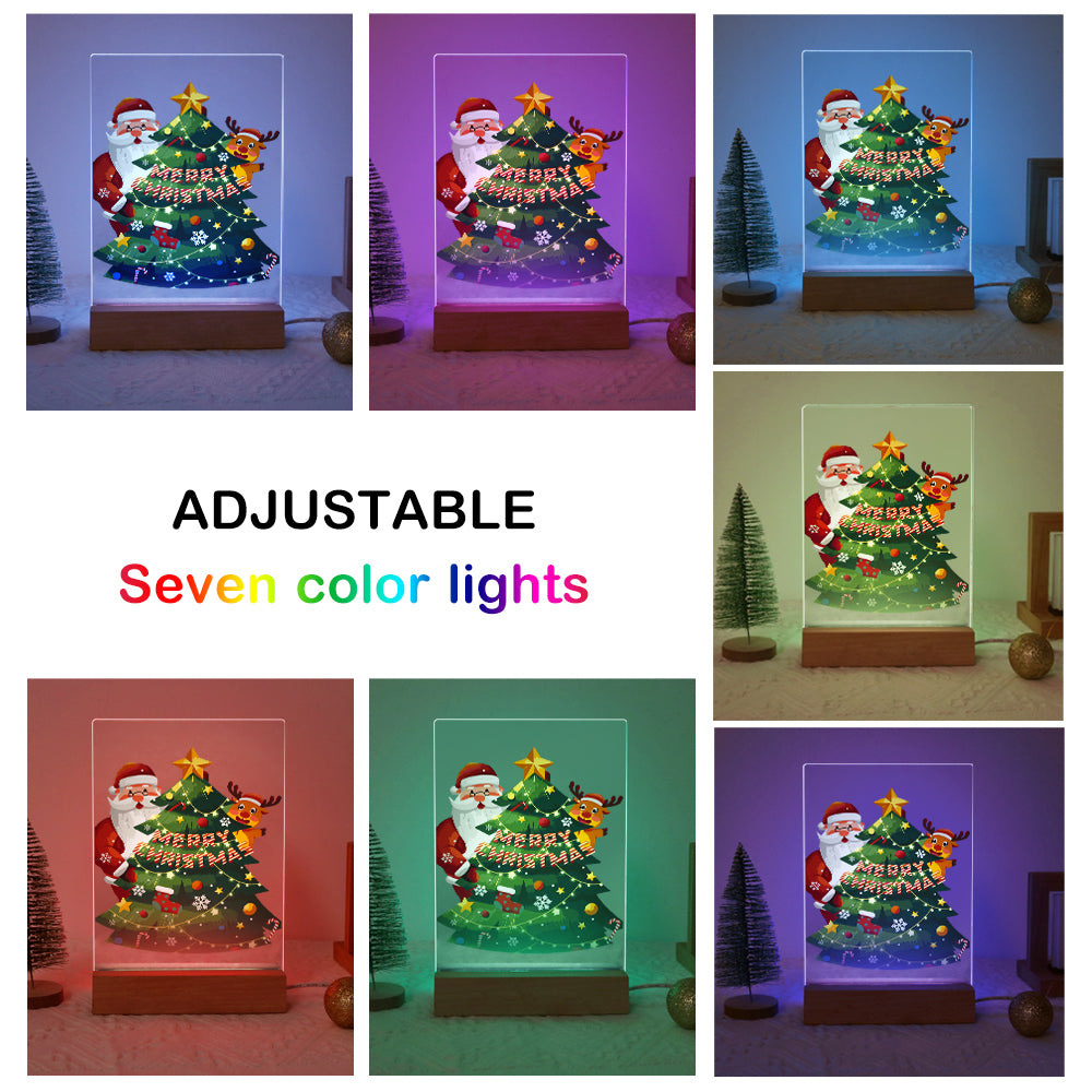 Peekaboo Santa Behind the Tree paint by numbers light-up sign – image 10
