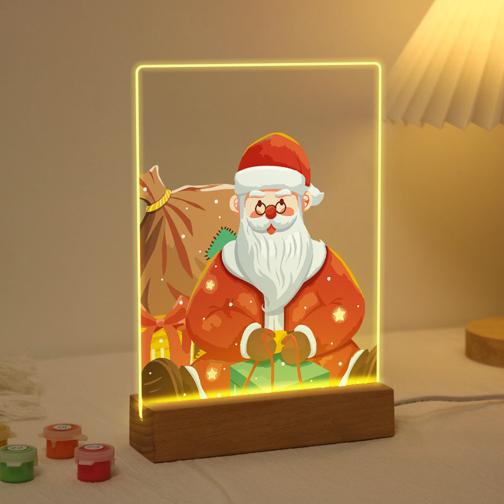 Old-World Santa in a Red Robe paint by numbers light-up sign – image 4