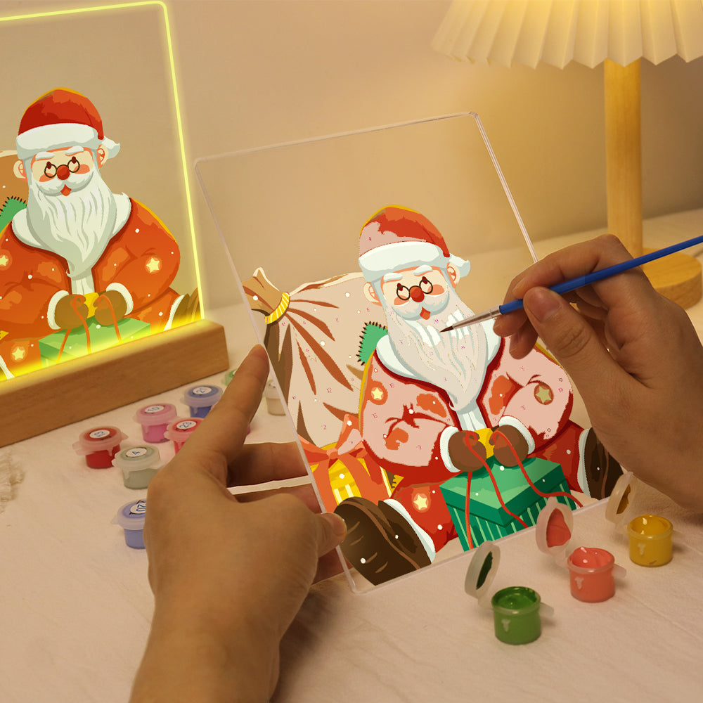Old-World Santa in a Red Robe paint by numbers light-up sign – image 10