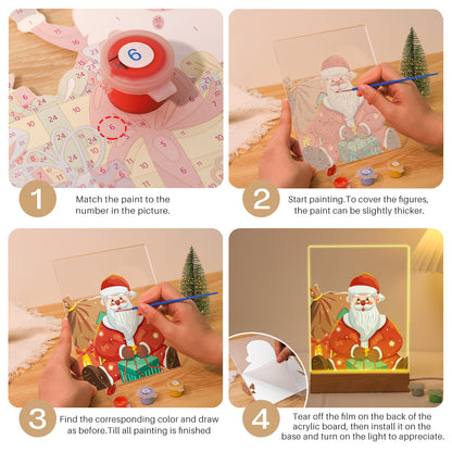 Old-World Santa in a Red Robe paint by numbers light-up sign – image 14