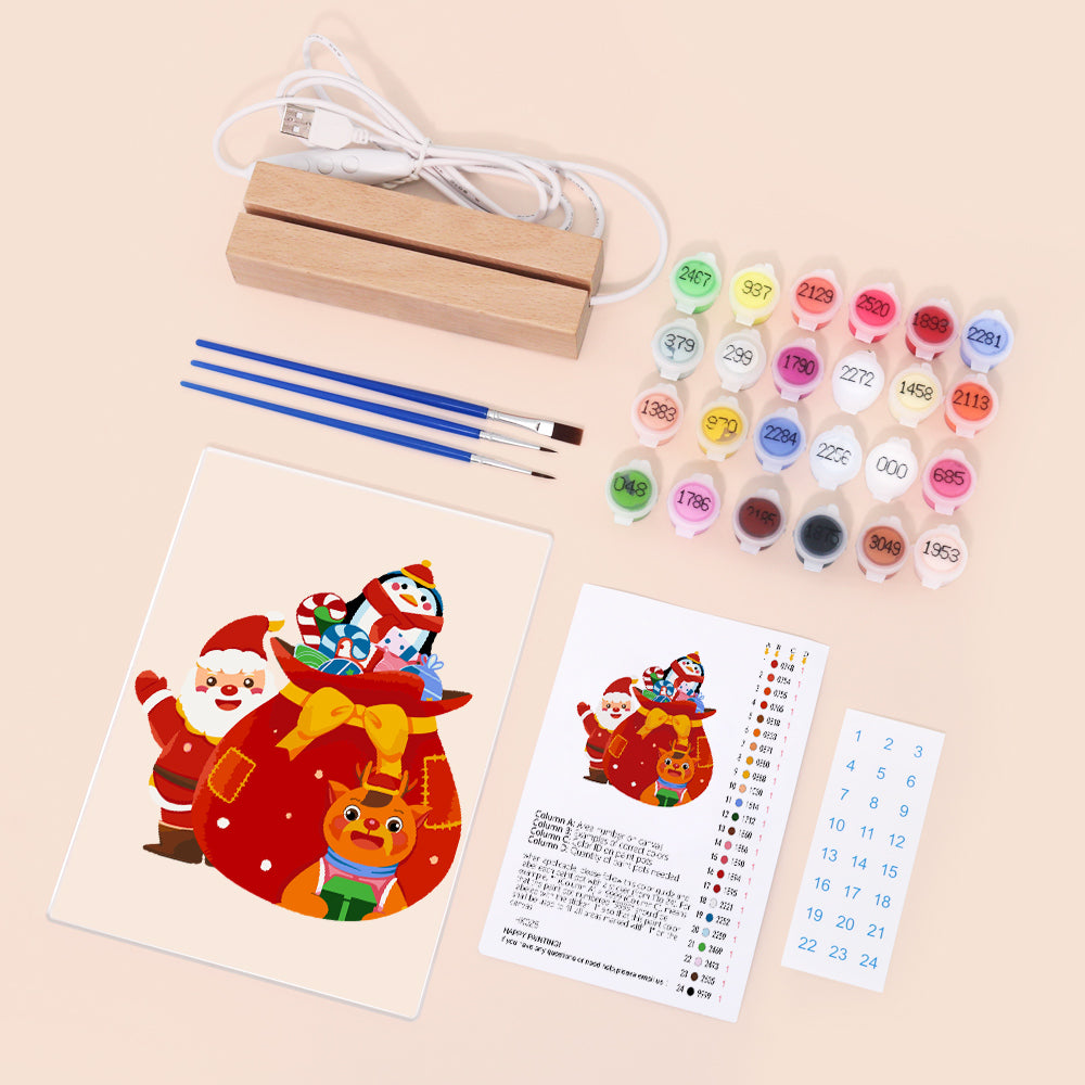 Giant Gift Sack with Penguin paint by numbers light-up sign – image 3