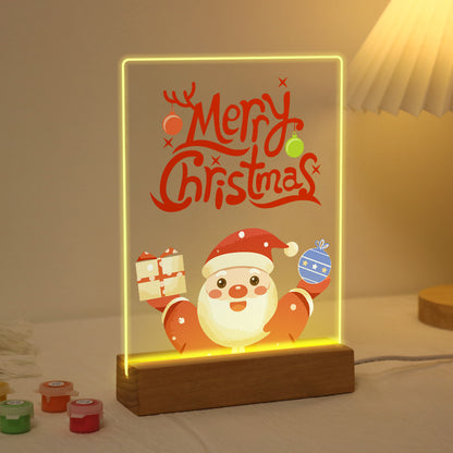Santa Raising a Gift and Bauble paint by numbers light-up sign – image 4