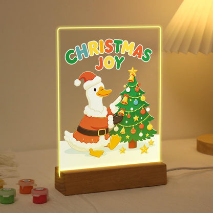 Santa Duck Trimming the Tree paint by numbers light-up sign – image 3