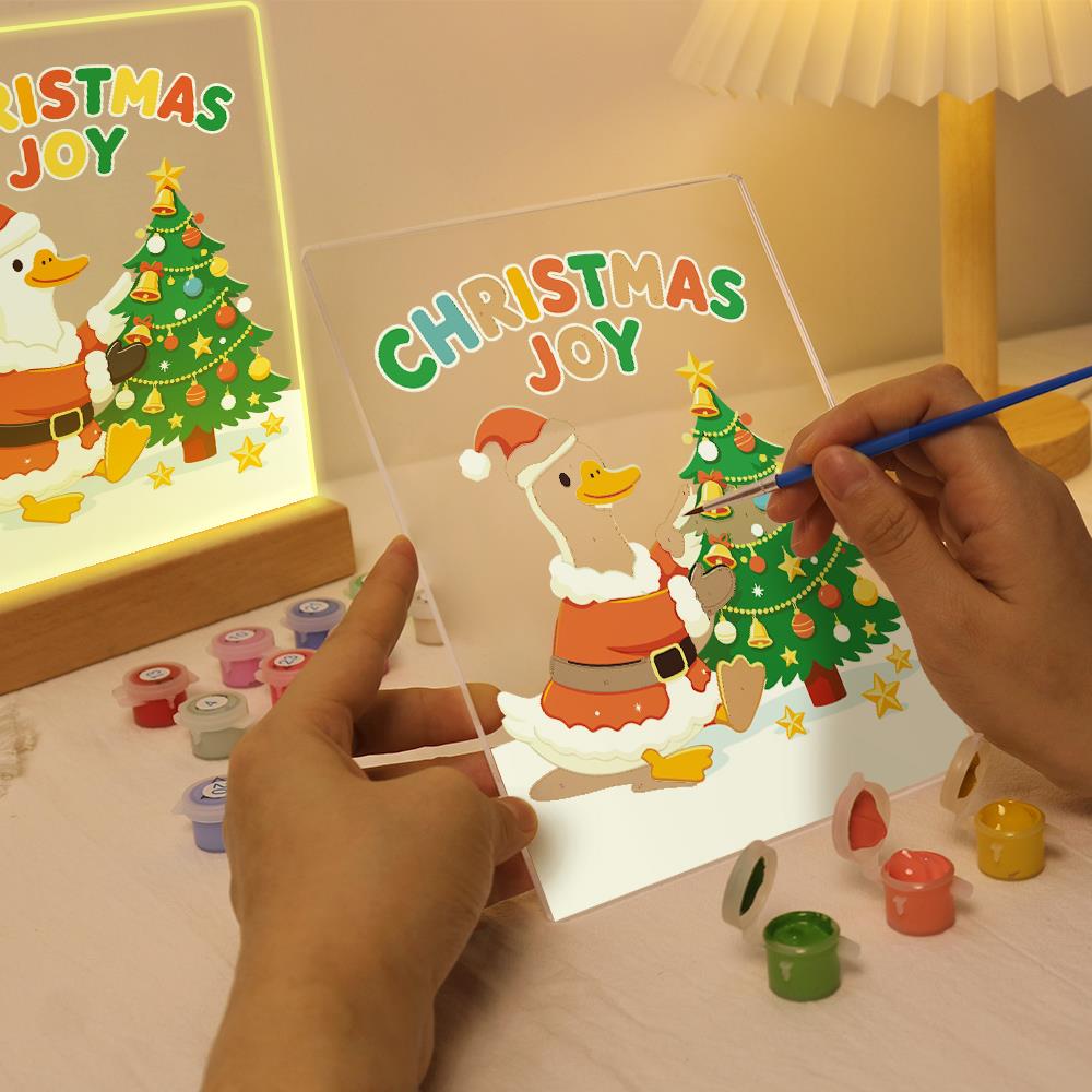 Santa Duck Trimming the Tree paint by numbers light-up sign – image 9