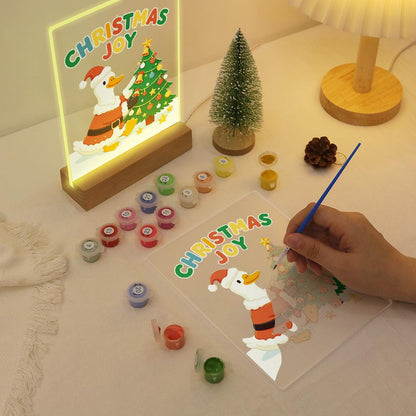 Santa Duck Trimming the Tree paint by numbers light-up sign – image 10