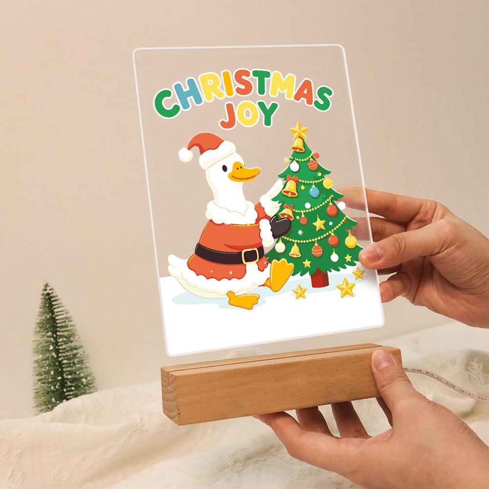 Santa Duck Trimming the Tree paint by numbers light-up sign – image 13