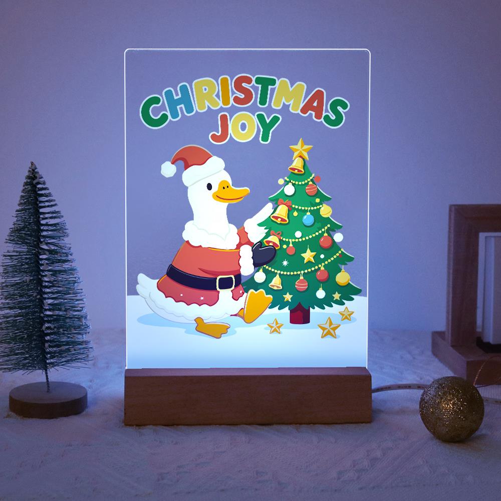 Santa Duck Trimming the Tree paint by numbers light-up sign – image 14