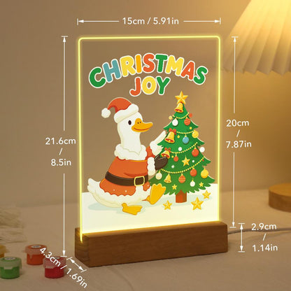 Santa Duck Trimming the Tree paint by numbers light-up sign – image 21