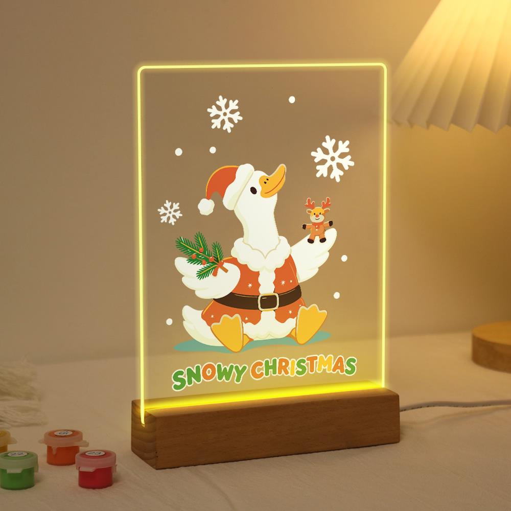 Snowflake Duck with Tiny Reindeer paint by numbers light-up sign – image 3