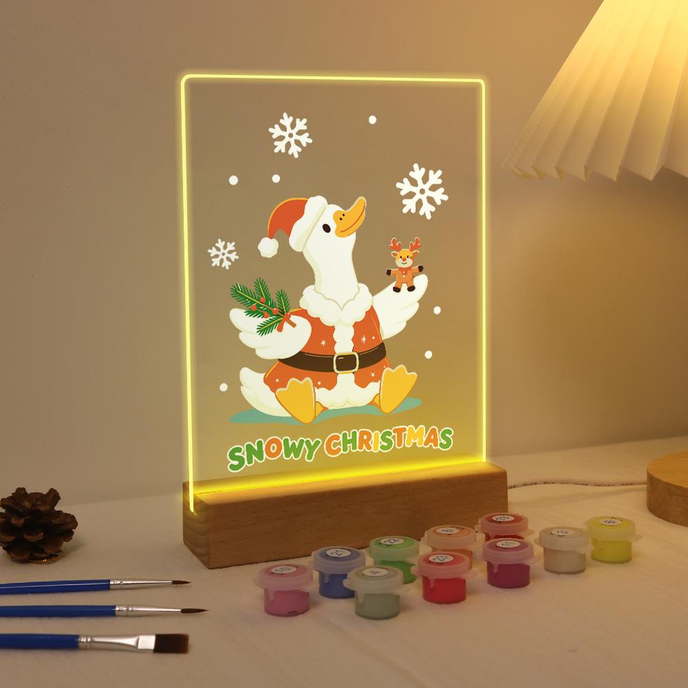 Snowflake Duck with Tiny Reindeer paint by numbers light-up sign – image 4
