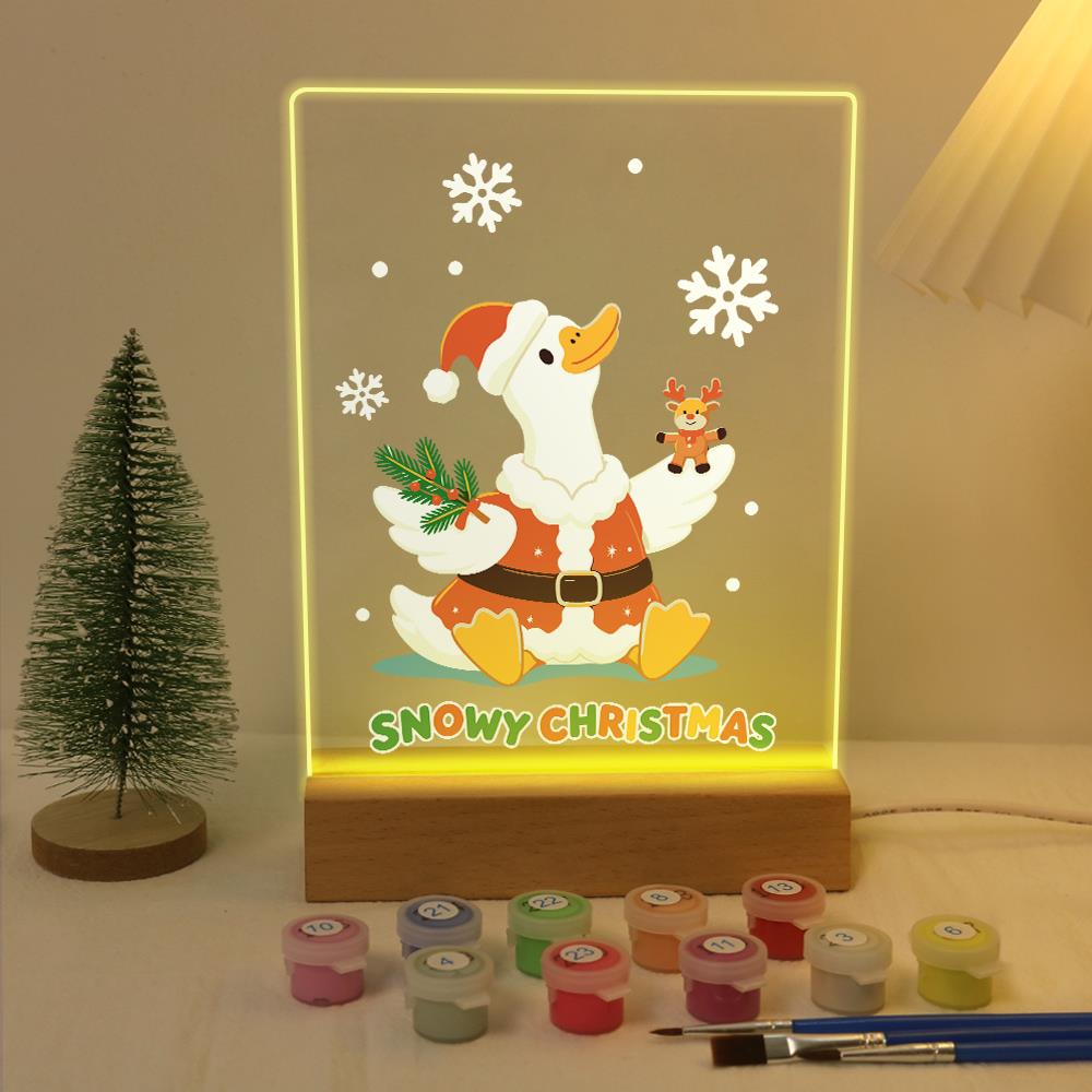 Snowflake Duck with Tiny Reindeer paint by numbers light-up sign – image 5