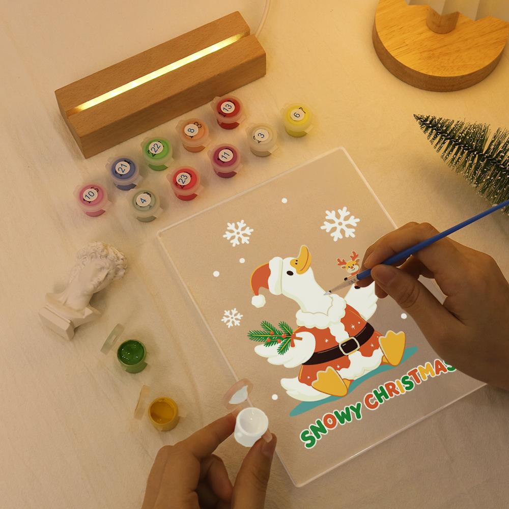 Snowflake Duck with Tiny Reindeer paint by numbers light-up sign – image 7