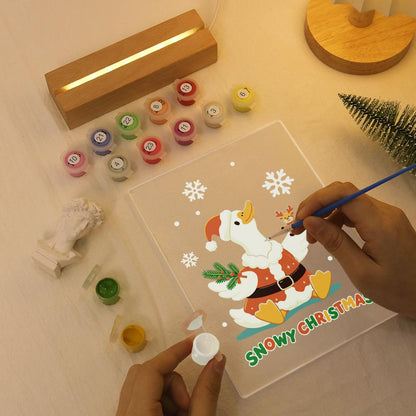 Snowflake Duck with Tiny Reindeer paint by numbers light-up sign – image 7