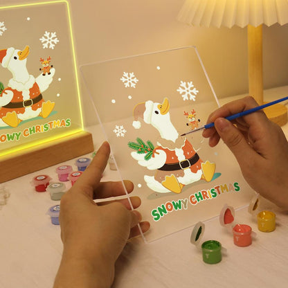 Snowflake Duck with Tiny Reindeer paint by numbers light-up sign – image 9