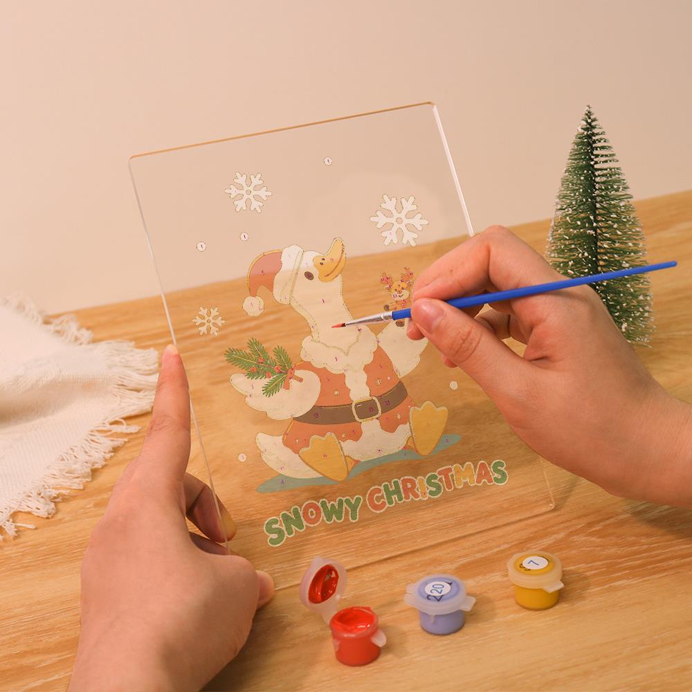Snowflake Duck with Tiny Reindeer paint by numbers light-up sign – image 11