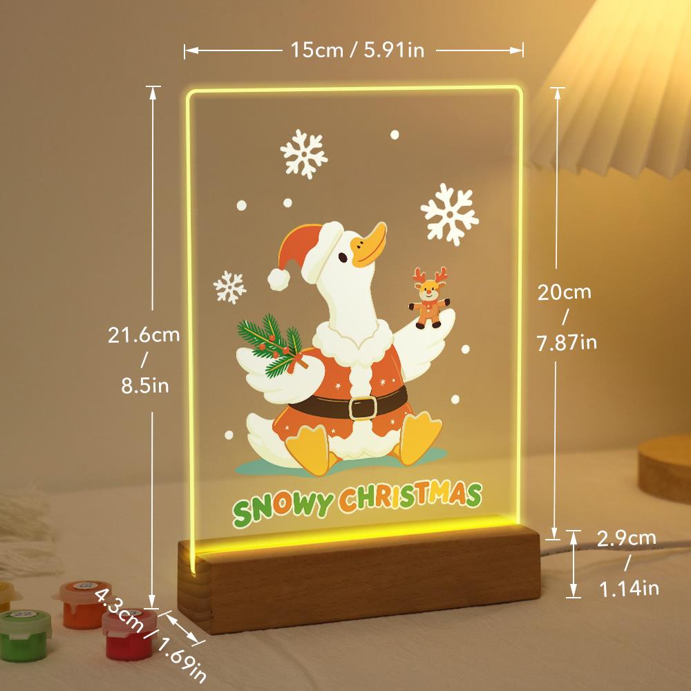 Snowflake Duck with Tiny Reindeer paint by numbers light-up sign – image 21