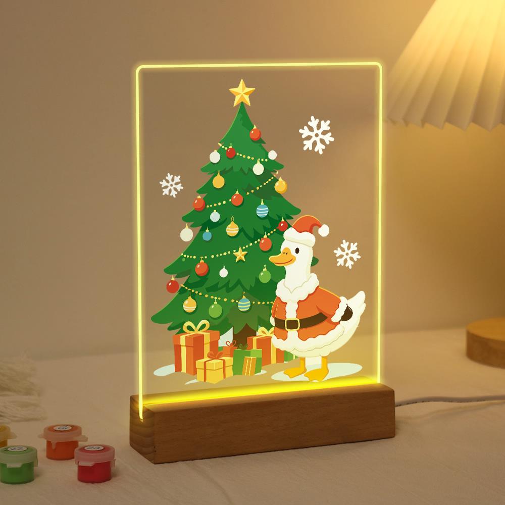 Santa Duck by the Towering Tree paint by numbers light-up sign – image 3