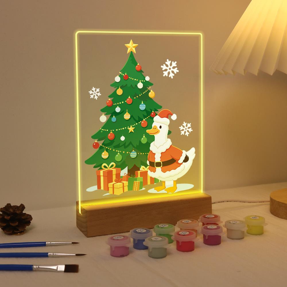 Santa Duck by the Towering Tree paint by numbers light-up sign – image 4