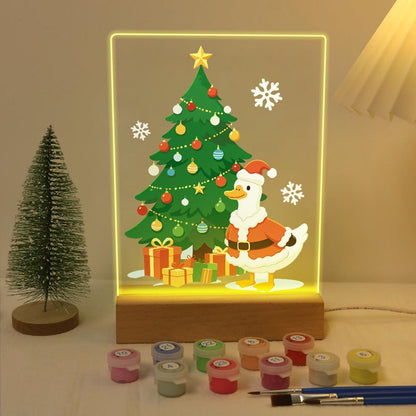 Santa Duck by the Towering Tree paint by numbers light-up sign – image 5
