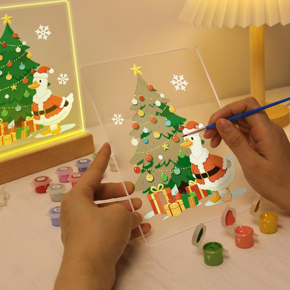 Santa Duck by the Towering Tree paint by numbers light-up sign – image 9