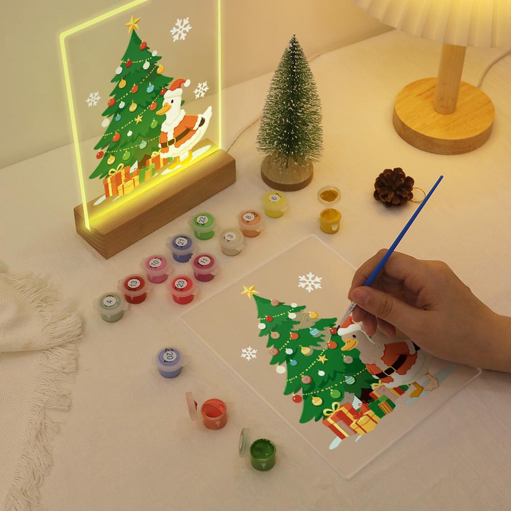 Santa Duck by the Towering Tree paint by numbers light-up sign – image 10