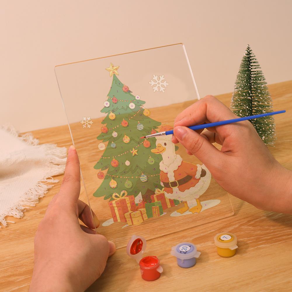 Santa Duck by the Towering Tree paint by numbers light-up sign – image 11