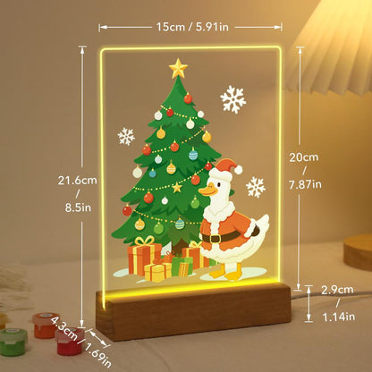 Santa Duck by the Towering Tree paint by numbers light-up sign – image 21