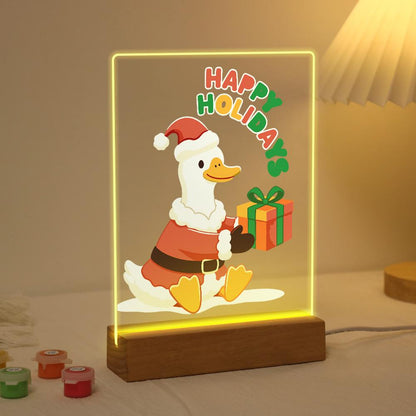 Duck Delivering a Holiday Gift paint by numbers light-up sign – image 3