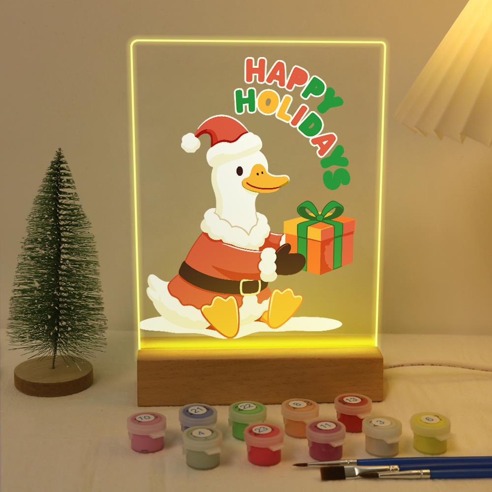 Duck Delivering a Holiday Gift paint by numbers light-up sign – image 5