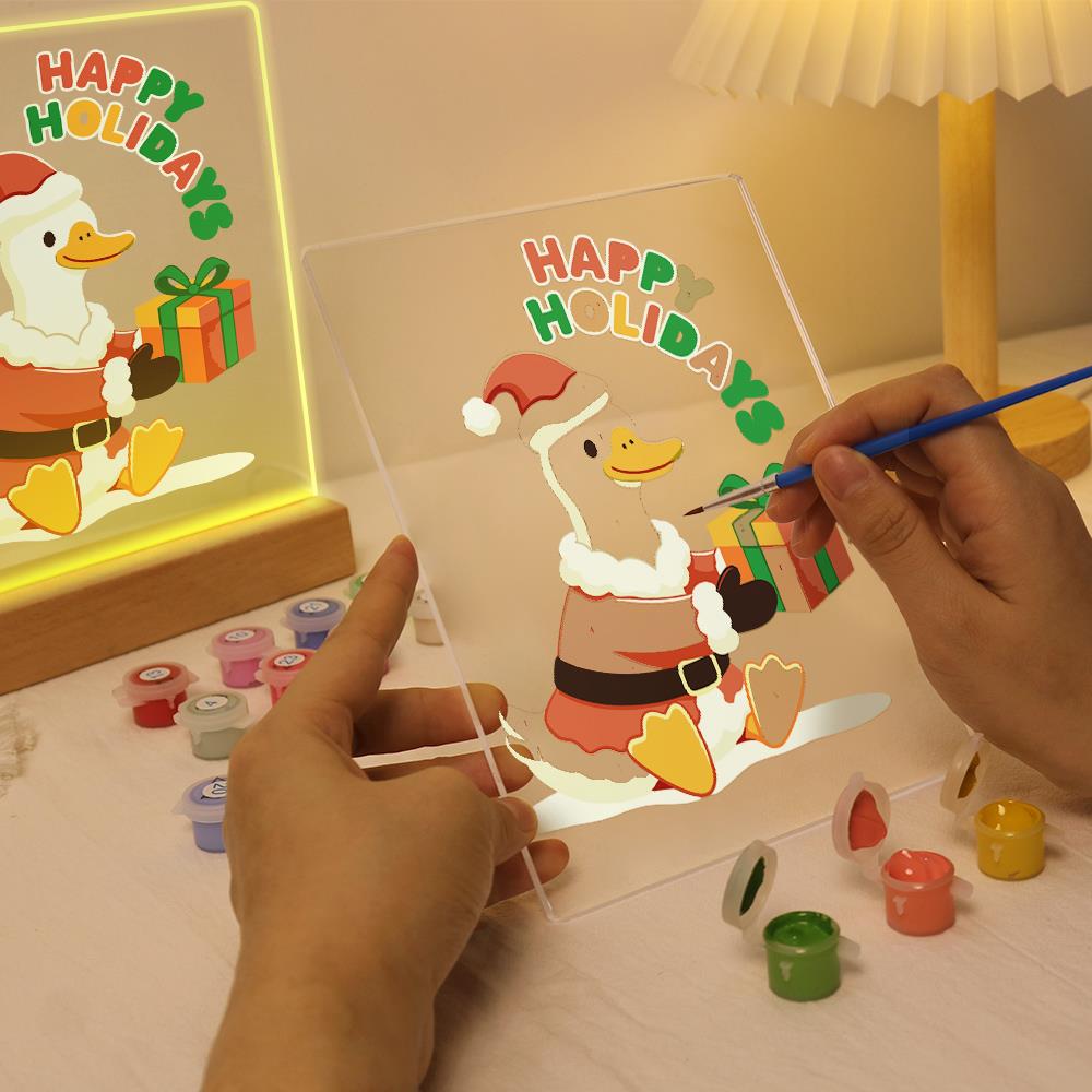 Duck Delivering a Holiday Gift paint by numbers light-up sign – image 9