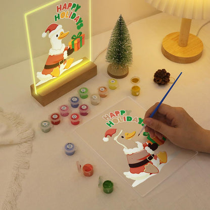 Duck Delivering a Holiday Gift paint by numbers light-up sign – image 10
