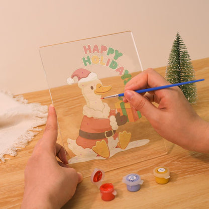 Duck Delivering a Holiday Gift paint by numbers light-up sign – image 11