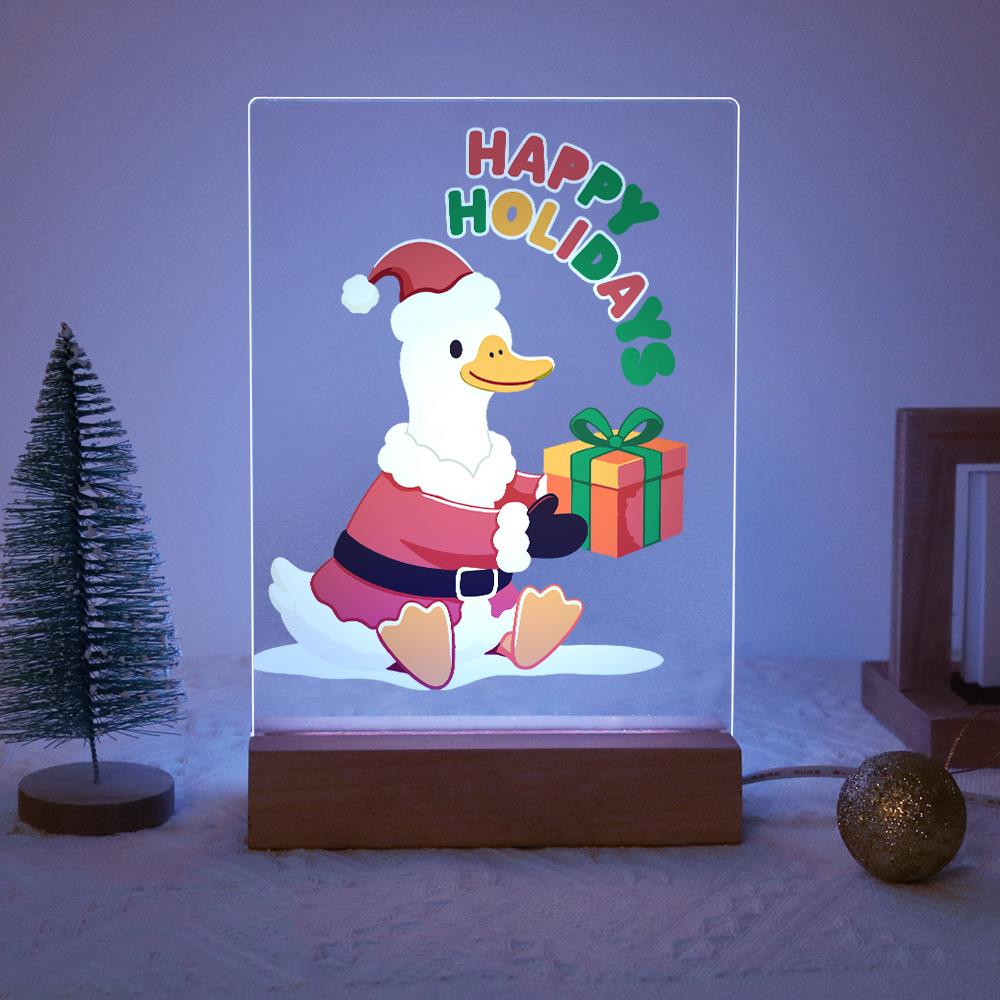 Duck Delivering a Holiday Gift paint by numbers light-up sign – image 14