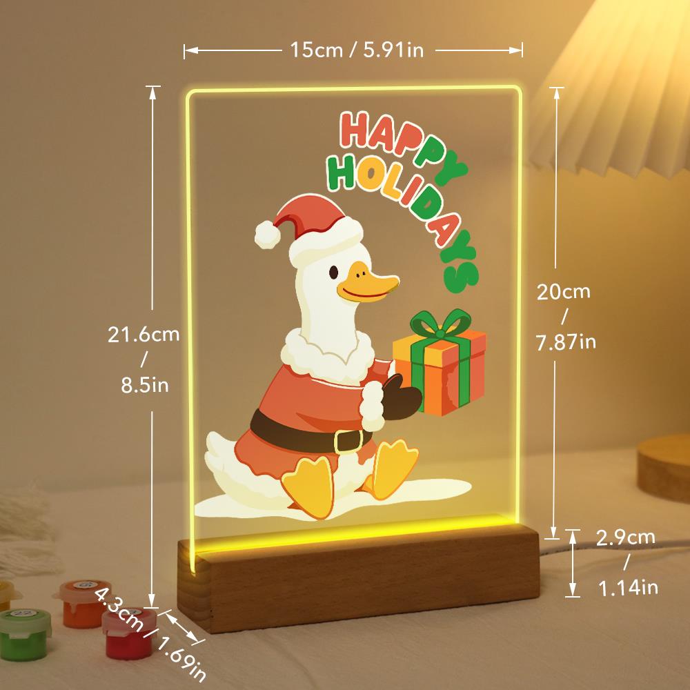 Duck Delivering a Holiday Gift paint by numbers light-up sign – image 21