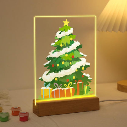 Tinsel-Wrapped Christmas Tree paint by numbers light-up sign – image 3