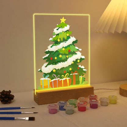 Tinsel-Wrapped Christmas Tree paint by numbers light-up sign – image 4