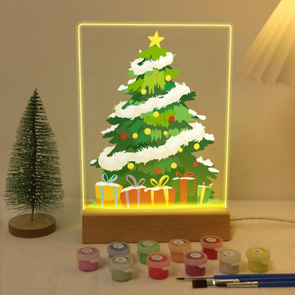 Tinsel-Wrapped Christmas Tree paint by numbers light-up sign – image 5