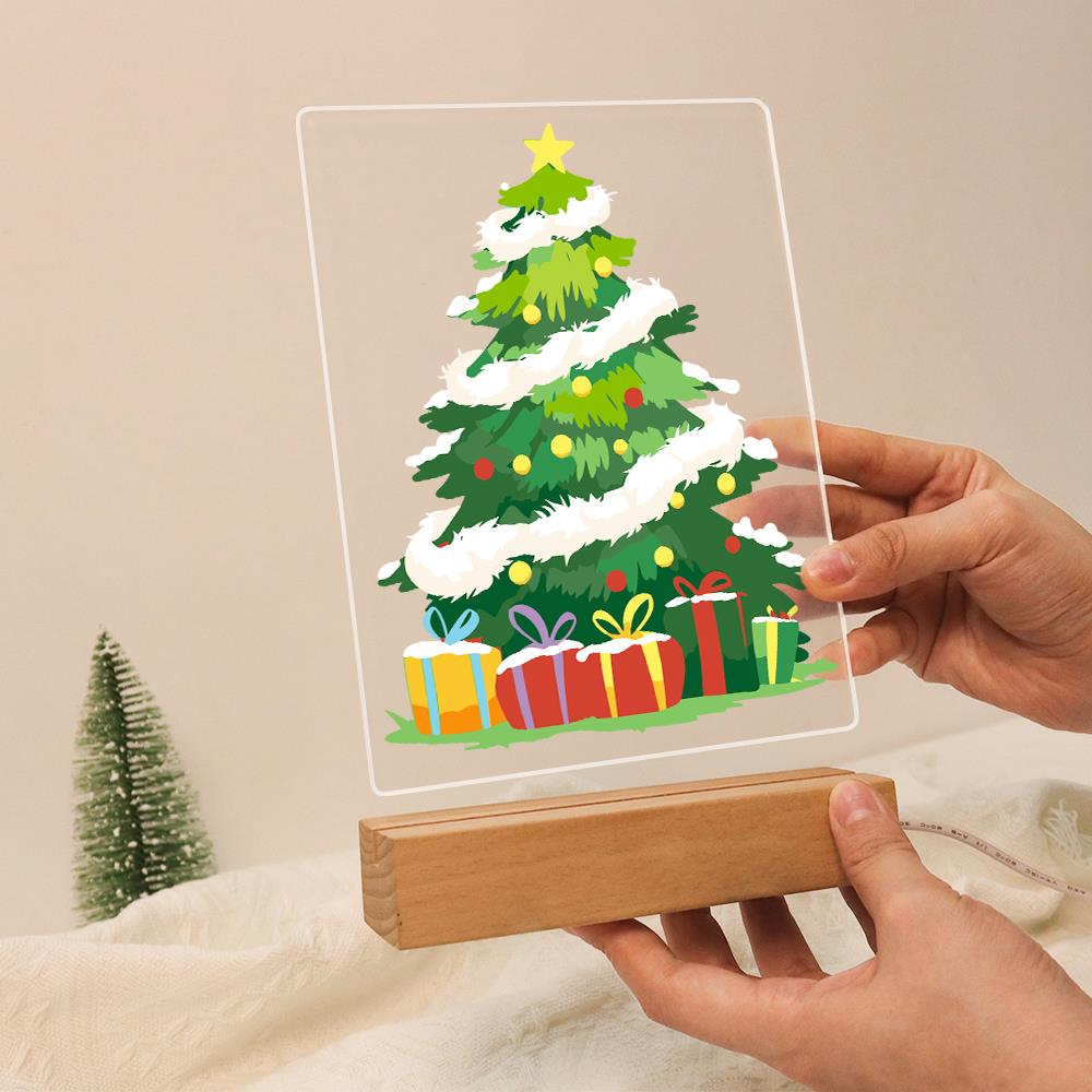 Tinsel-Wrapped Christmas Tree paint by numbers light-up sign – image 13