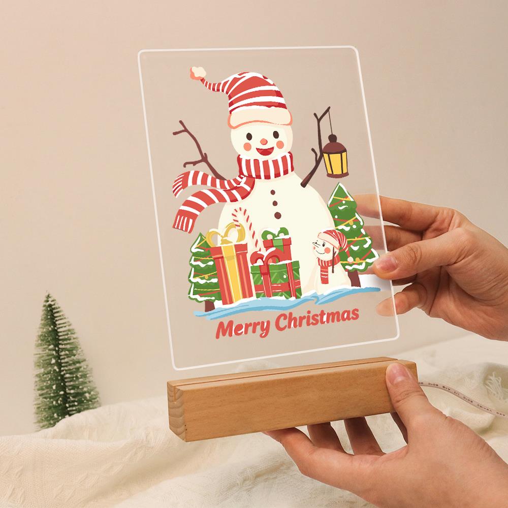 Striped-Hat Snowman with Lantern paint by numbers light-up sign – image 13
