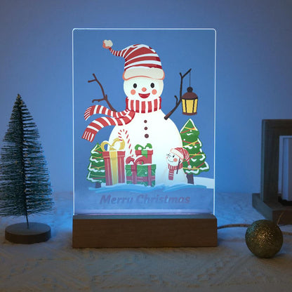 Striped-Hat Snowman with Lantern paint by numbers light-up sign – image 16