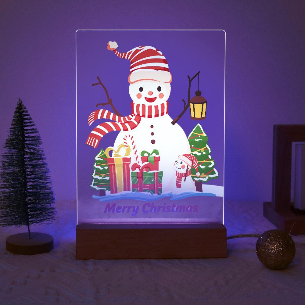 Striped-Hat Snowman with Lantern paint by numbers light-up sign – image 18