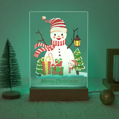 Striped-Hat Snowman with Lantern paint by numbers light-up sign – image 19