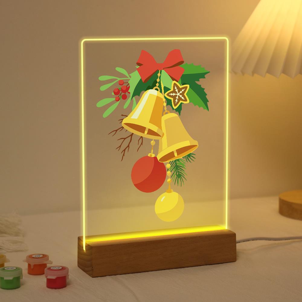 Golden Bells and Red Bow paint by numbers light-up sign – image 3