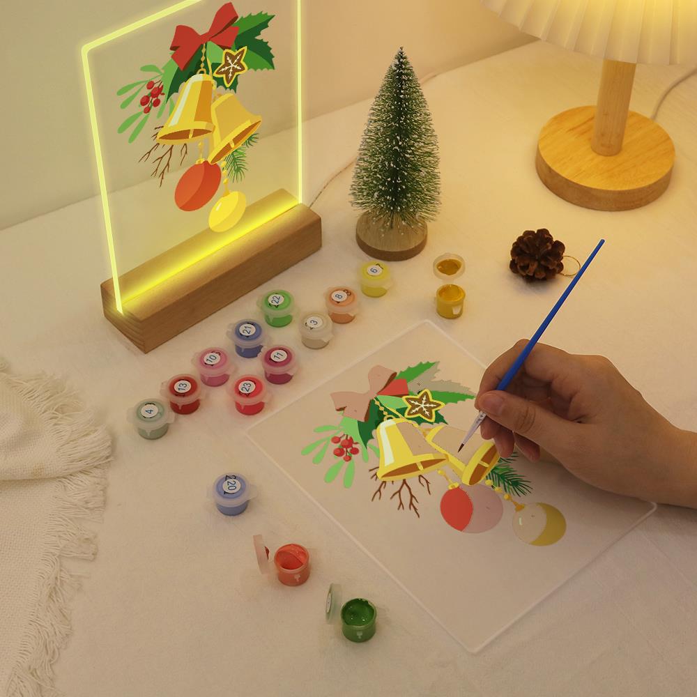 Golden Bells and Red Bow paint by numbers light-up sign – image 10