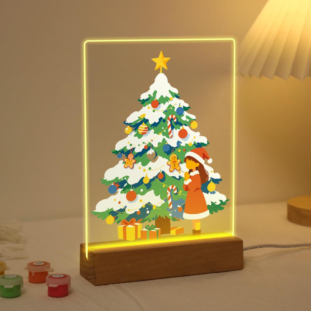 Little Girl by the Snowy Tree paint by numbers light-up sign – image 3